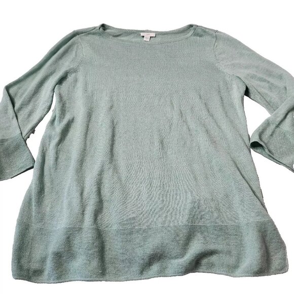 J. Jill Women's Size Small Linen Blend Sweater Green - Picture 1 of 6